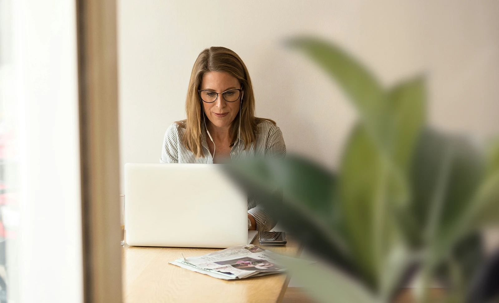 Therapist Working on Her Website